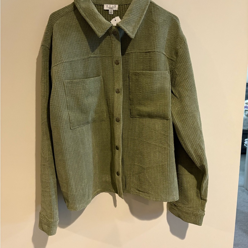 AVLN Green Utility Jacket Relaxed Fit